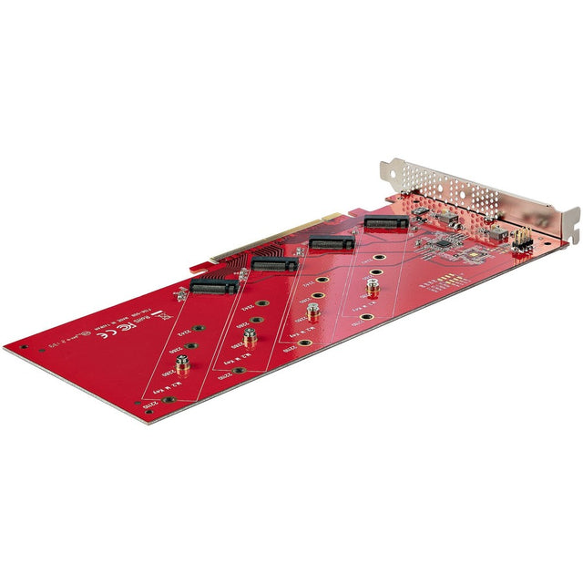 StarTech.com Quad M.2 PCIe Adapter Card, x16 Quad NVMe or AHCI M.2 SSD to PCI Express 4.0, Up to 7.8GBps/Drive, For 2242/2260/2280/22110mm PCIe M-Key M2 SSDs, Bifurcation Required - PC/Linux Compatible