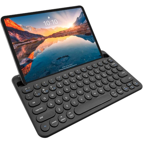 Macally Rechargeable iPad Bluetooth Compact Keyboard Quick Switch 3 Devices