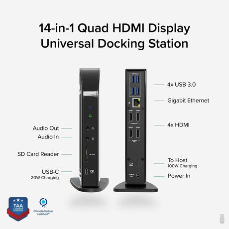 USBC Quad HDMI Dock 100W PD