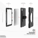 CTA Digital Protective Case with Built-in Kick Stand and Hand Strap for iPad 12.9