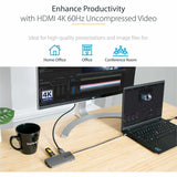 StarTech.com USB C Multiport Adapter, 4K 60Hz HDMI HDR10 Video, 3 Port 5Gbps USB 3.2 Hub, 100W PD PassThrough, GbE, Mini Travel Dock