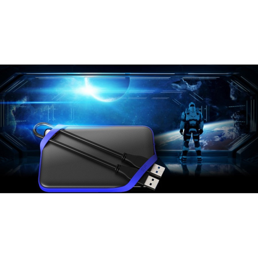 Silicon Power A62 1 TB Rugged Hard Drive - External - Black, Blue
