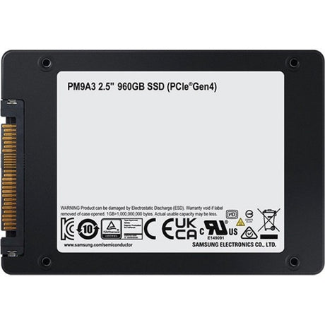 Samsung PM9A3 960 GB Solid State Drive - 2.5" Internal - U.2 (PCI Express NVMe 4.0 x4)