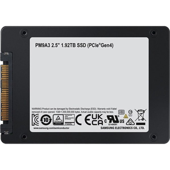 Samsung PM9A3 1.92 TB Solid State Drive - 2.5" Internal - PCI Express NVMe (PCI Express NVMe 4.0 x4)