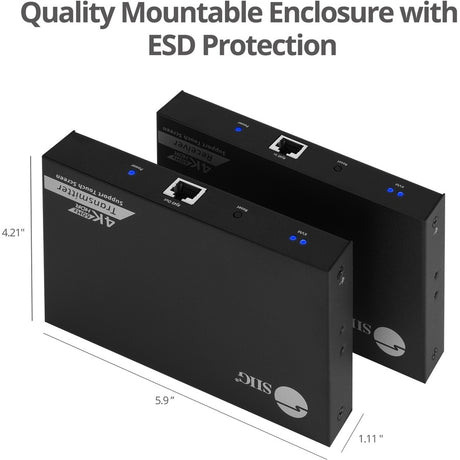 SIIG 4K 60Hz HDR HDMI KVM Over Cat6 Extender with S/PDIF & Touch Screen Support