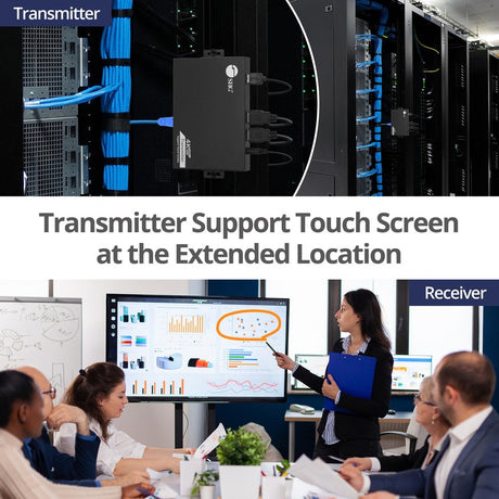 SIIG 4K 60Hz HDR HDMI KVM Over Cat6 Extender with S/PDIF & Touch Screen Support