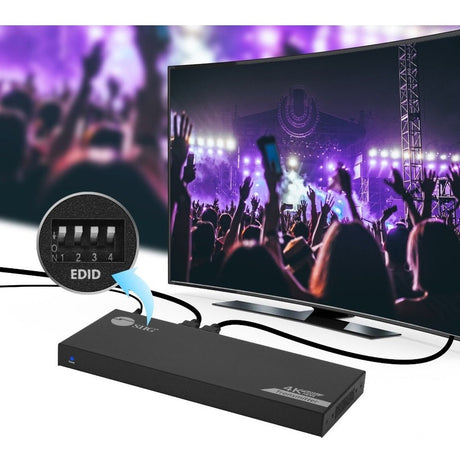 SIIG 1x4 4K 60Hz HDMI Splitter Over Cat6 Extender with Loopout/IR/ARC & RS-232 - Up to 230ft (70m) - Near Zero Latency