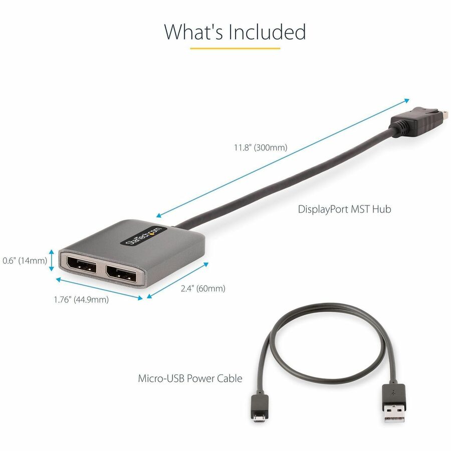 2-PORT DISPLAYPORT MST HUB