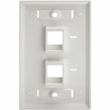 Eaton Tripp Lite Series 2-Port Keystone Faceplate, Single Gang, ID Labels, White, TAA
