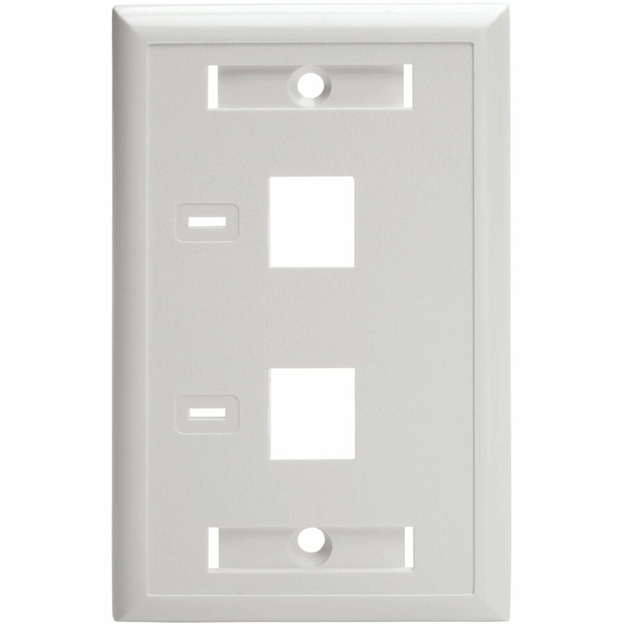 Eaton Tripp Lite Series 2-Port Keystone Faceplate, Single Gang, ID Labels, White, TAA