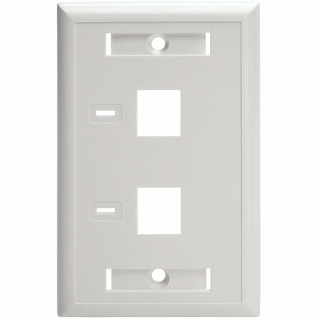 Eaton Tripp Lite Series 2-Port Keystone Faceplate, Single Gang, ID Labels, White, TAA