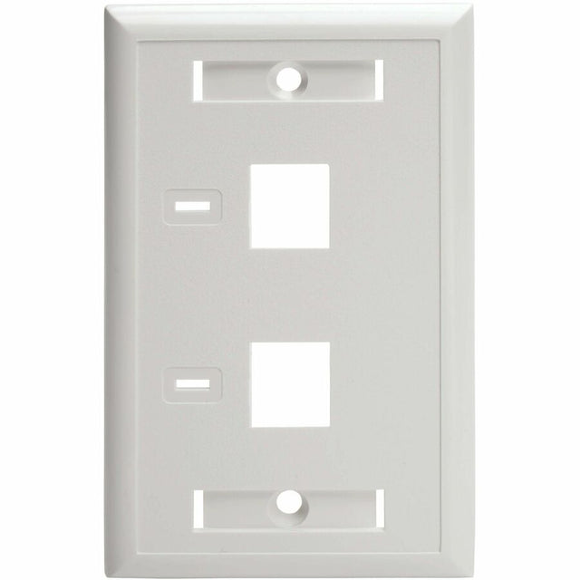 Eaton Tripp Lite Series 2-Port Keystone Faceplate, Single Gang, ID Labels, White, TAA