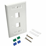 Eaton Tripp Lite Series 2-Port Keystone Faceplate, Single Gang, ID Labels, White, TAA