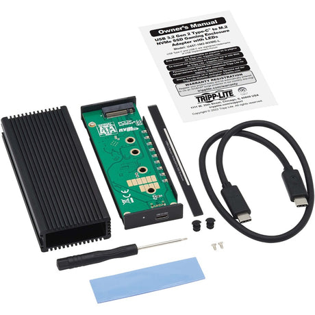 Eaton Tripp Lite Series USB-C to M.2 NVMe and SATA SSD (M-Key) Gaming Enclosure Adapter - USB 3.2 Gen 2 (10 Gbps), LEDs