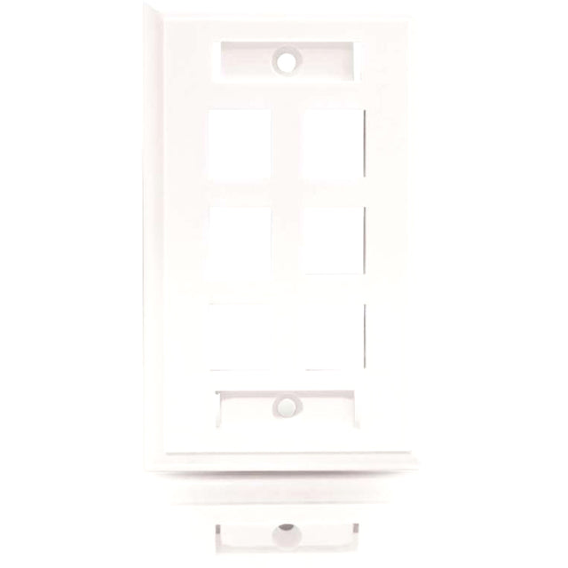 C2G 6-Port Single Gang Multimedia Keystone Wall Plate - White