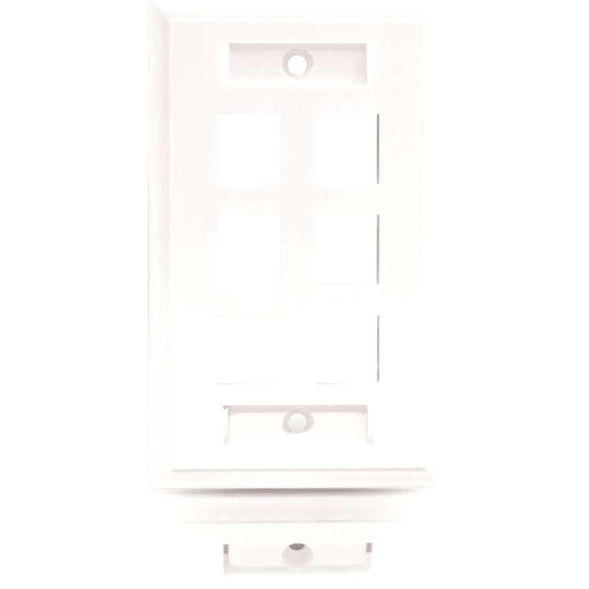 C2G 6-Port Single Gang Multimedia Keystone Wall Plate - White