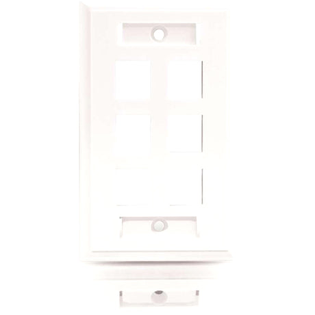 C2G 6-Port Single Gang Multimedia Keystone Wall Plate - White