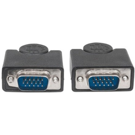 Manhattan SVGA HD15 Male to HD15 Male Monitor Cable with Ferrite Cores, 10', Black