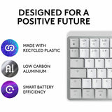 Logitech MX Mechanical Mini for Mac Wireless Illuminated Keyboard, Low-Profile Switches, Tactile Quiet Keys, Pale Gray