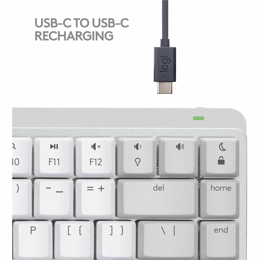 Logitech MX Mechanical Mini for Mac Wireless Illuminated Keyboard, Low-Profile Switches, Tactile Quiet Keys, Pale Gray