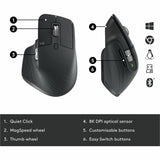 Logitech MX Master 3S for Business, Wireless Mouse with Quiet Clicks, 8K DPI, Logi Bolt USB Receiver, Graphite