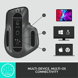 Logitech MX Master 3S for Business, Wireless Mouse with Quiet Clicks, 8K DPI, Logi Bolt USB Receiver, Graphite