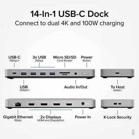 PLUGABLE USBC DUAL 4K DOCK 100W