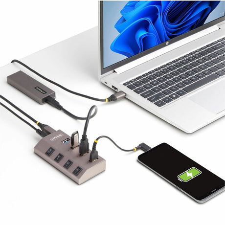 StarTech.com 4-Port Self-Powered USB-C Hub with Individual On/Off Switch, Desktop/Laptop USB-C to USB-A Hub, USB Type C Hub w/Power Supply