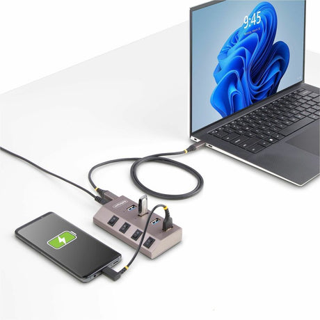 StarTech.com 4-Port Self-Powered USB-C Hub with Individual On/Off Switch, Desktop/Laptop USB-C to USB-A Hub, USB Type C Hub w/Power Supply