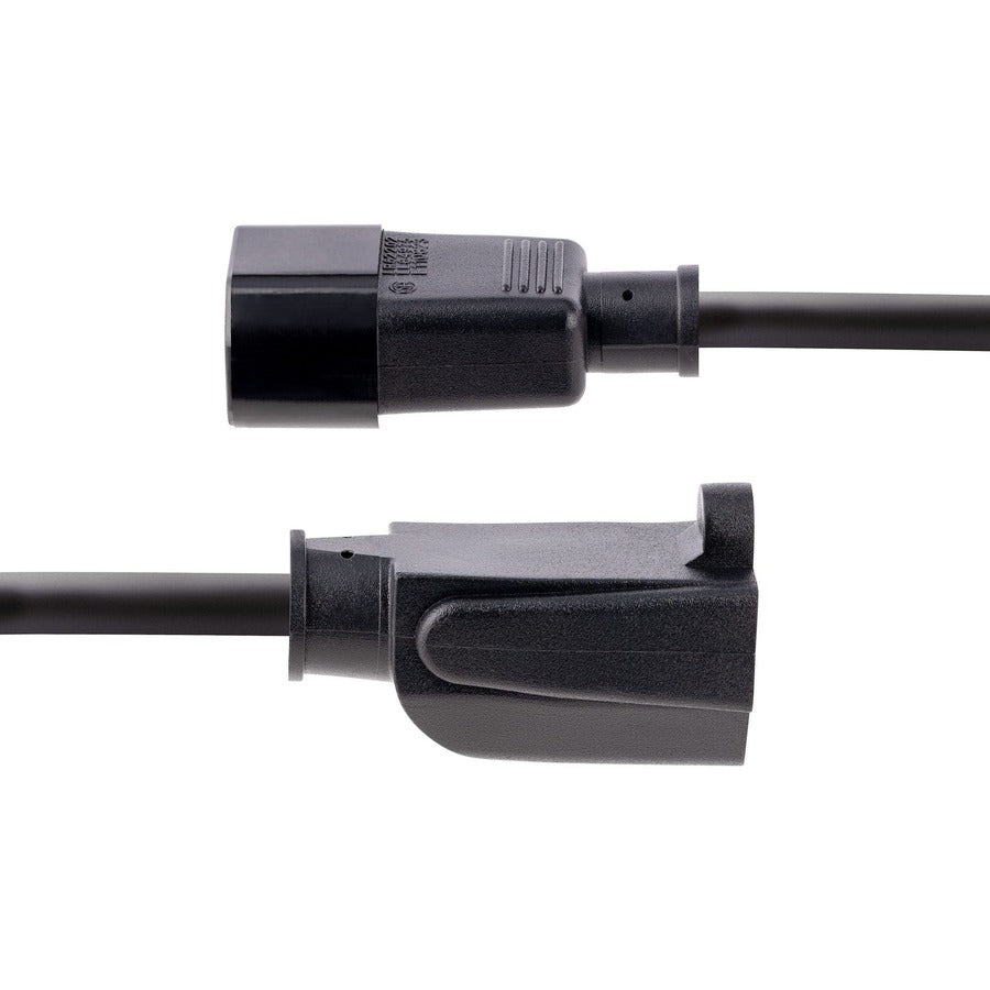 StarTech.com 3ft (1m) Power Extension Cord, IEC C14 to NEMA 5-15R, 10A 125V, 18AWG, Black, Outlet Extension Cable for Power Supplies