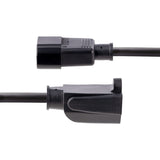 StarTech.com 3ft (1m) Power Extension Cord, IEC C14 to NEMA 5-15R, 10A 125V, 18AWG, Black, Outlet Extension Cable for Power Supplies