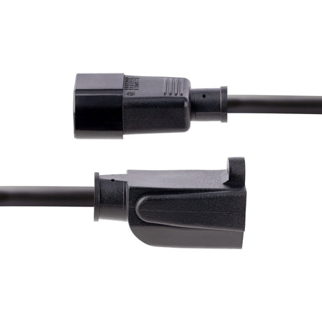 StarTech.com 3ft (1m) Power Extension Cord, IEC C14 to NEMA 5-15R, 10A 125V, 18AWG, Black, Outlet Extension Cable for Power Supplies