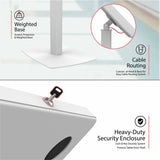 CTA Digital Premium Thin Profile Floor stand w/ Small Universal Security Enclosure (White)