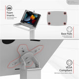 CTA Digital Premium Thin Profile Floor stand w/ Small Universal Security Enclosure (White)