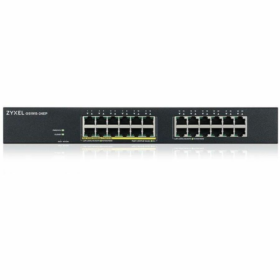 ZYXEL GS1915-24EP 24-Port Gigabit Smart Nebula Cloud Managed PoE Switch | 12 PoE+ Ports at 130W