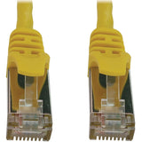 Eaton Tripp Lite Series Cat6a 10G Snagless Shielded Slim STP Ethernet Cable (RJ45 M/M), PoE, Yellow, 1 ft. (0.3 m)