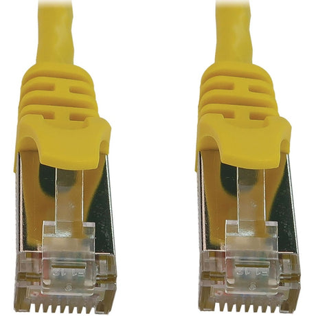 Eaton Tripp Lite Series Cat6a 10G Snagless Shielded Slim STP Ethernet Cable (RJ45 M/M), PoE, Yellow, 1 ft. (0.3 m)