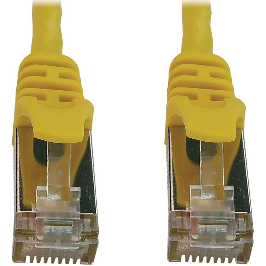 Eaton Tripp Lite Series Cat6a 10G Snagless Shielded Slim STP Ethernet Cable (RJ45 M/M), PoE, Yellow, 3 ft. (0.9 m)