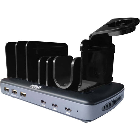 Eaton Tripp Lite Series 120W Multi-Device Charging Station - 60W USB-C, 2x 20W USB-C, and 3x USB-A Ports for Smartphone, Tablet and Apple Watch with Storage