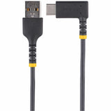 StarTech.com 3ft (1m) USB A to C Charging Cable Right Angle, Heavy Duty Fast Charge USB-C Cable, Durable and Rugged Aramid Fiber, 3A