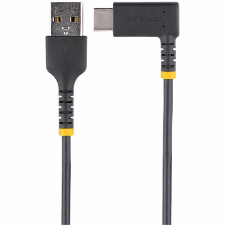 StarTech.com 12in (30cm) USB A to C Charging Cable Right Angle, Heavy Duty Fast Charge USB-C Cable, Durable and Rugged Aramid Fiber, 3A