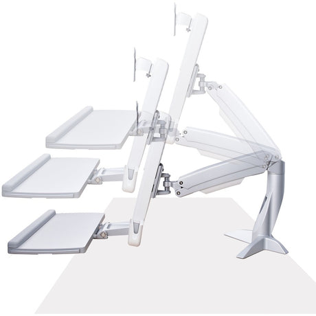 SIT STAND MONITOR ARM STANDING