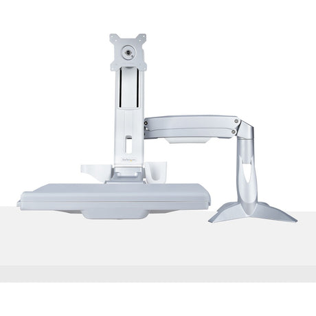 SIT STAND MONITOR ARM STANDING