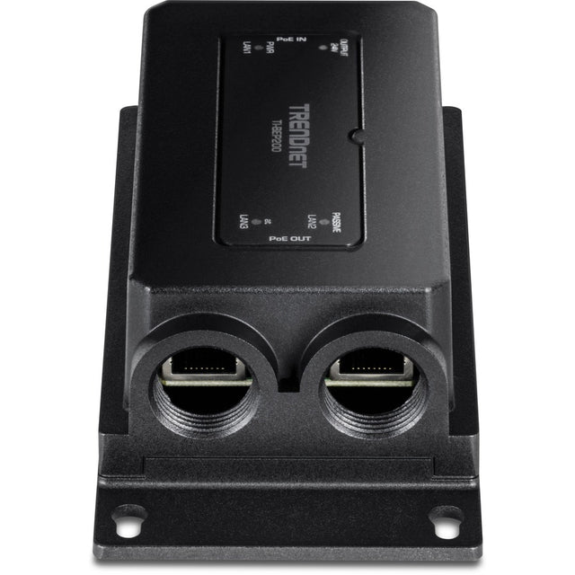 TRENDnet 2-Port Industrial Outdoor Gigabit PoE Extender, Hardened IP67 Extreme Temperature Rated Housing, Extends 100m for Total Distance up to 200m (656 ft.) for up to 2 Devices, Black, TI-BEP200