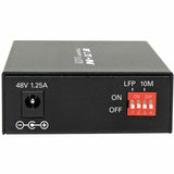 Eaton Tripp Lite Series Gigabit Multimode Fiber to Ethernet Media Converter, PoE+ - International Power Cables, 10/100/1000 LC, 850 nm, 550 m (1,804 ft.)