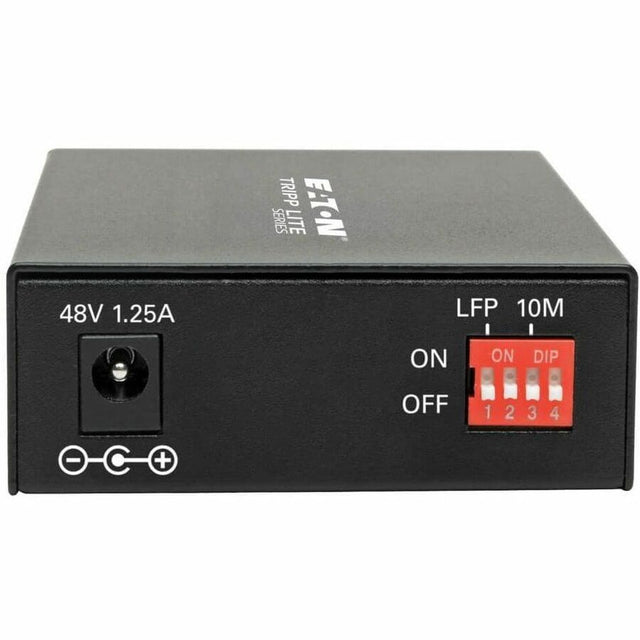 Eaton Tripp Lite Series Gigabit Multimode Fiber to Ethernet Media Converter, PoE+ - International Power Cables, 10/100/1000 LC, 850 nm, 550 m (1,804 ft.)