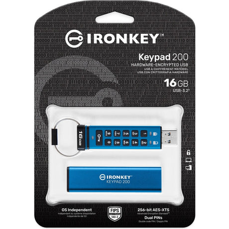 IronKey Keypad 200 16GB USB 3.2 (Gen 1) Type A Flash Drive