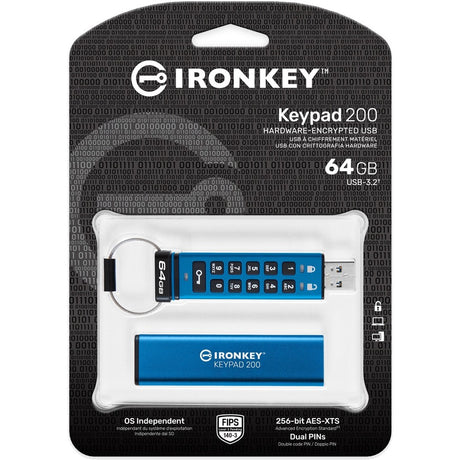 IronKey Keypad 200 64GB USB 3.2 (Gen 1) Type A Flash Drive