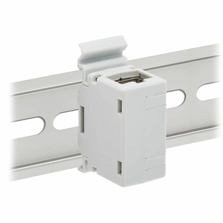 Eaton Tripp Lite Series Cat6a Shielded In-Line DIN-Rail Mountable Snap-In Coupler (RJ45 F/F), TAA