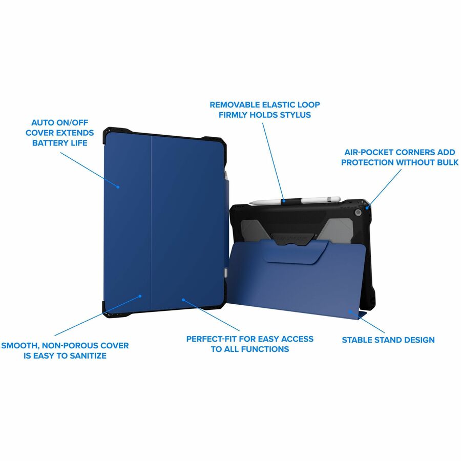 Extreme Folio-X2 for iPad 9 (7/8) 10.2" (2021) (New Wipeable Material) (Blue)